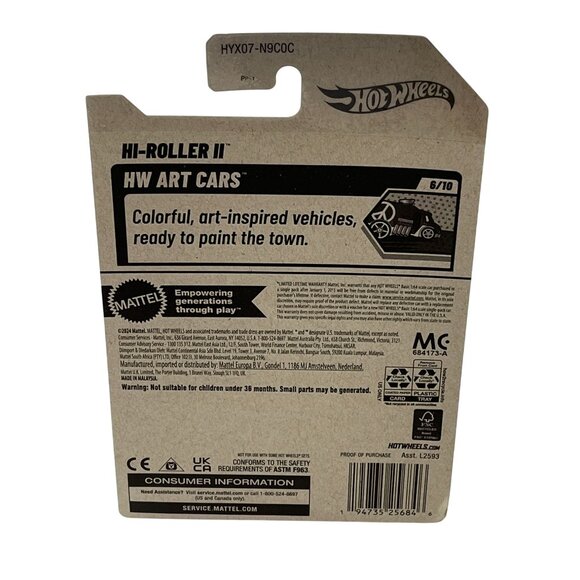 Hot Wheels Hi Roller II Art Cars 8/10 2023 Black White 1:64 - Picture 3 of 6